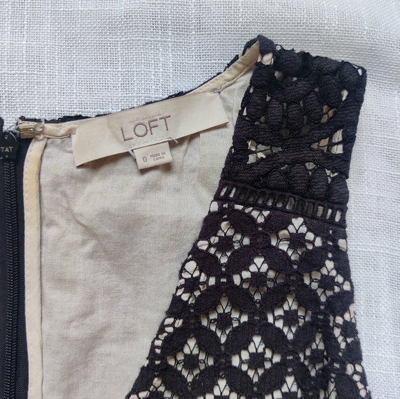 *LOFT* Black lace v-neck sleeveless mini dress - Picture 6 of 6